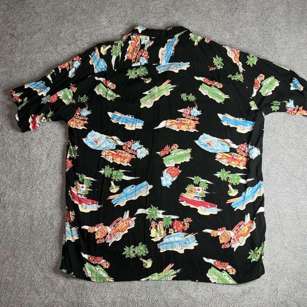 Pineapple Connection Size L Black Palm Trees Woody Cars Hula Girl Aloha - Picture 4 of 7